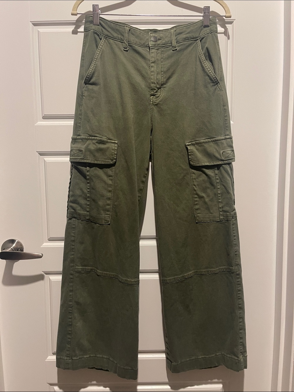Women’s Olive Green Cargo Pants - Wide Leg Utility Style